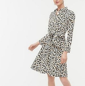 J. CREW | Leopard Tie-waist Shirt Dress Si…